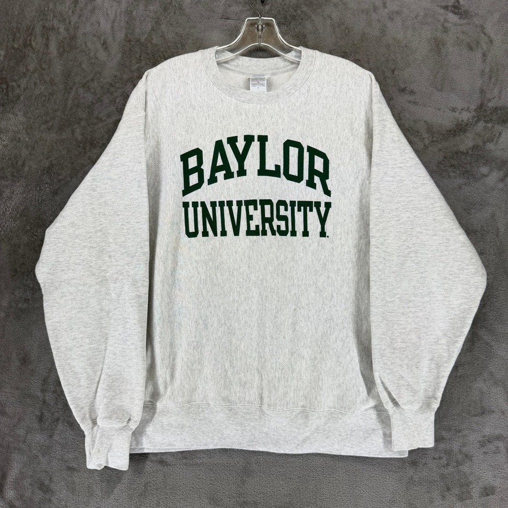 Baylor Sweatshirt Mens XL Gray NCAA Football Reverse Weave Champion